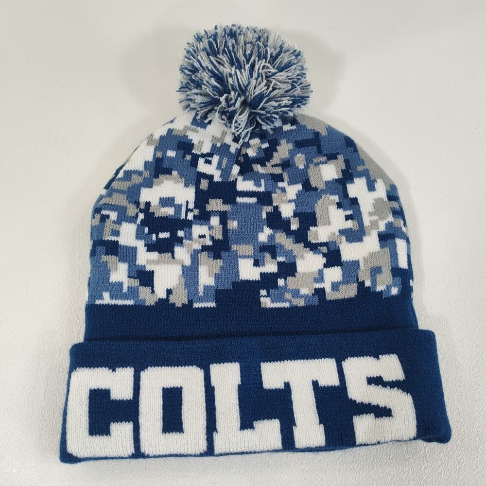 Indianapolis Colts Beanie Winter Hatโ Skull Ski Cap Blue White Stretch Lucas Oil